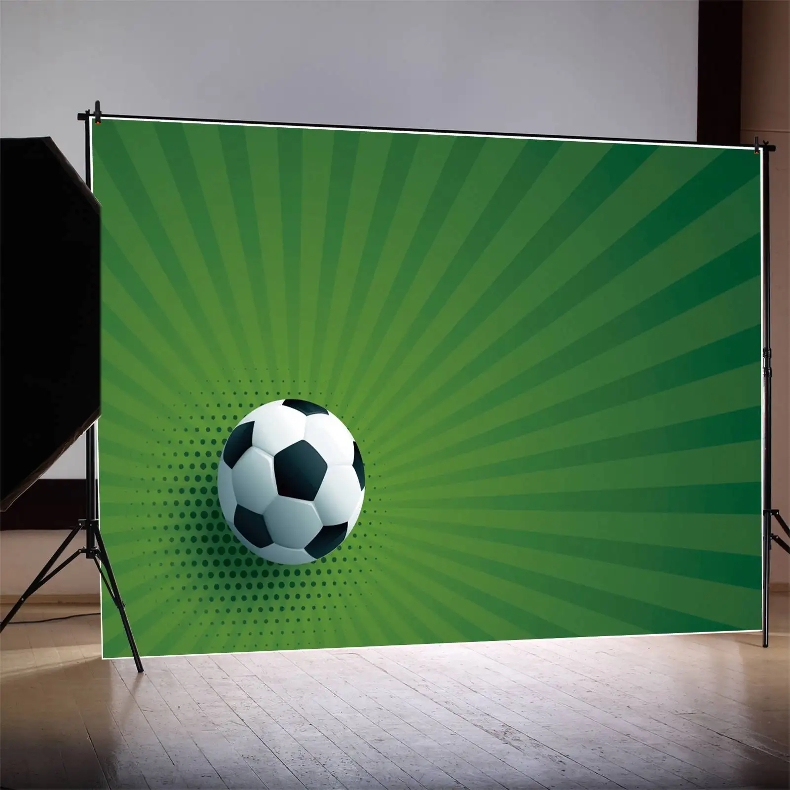 MOON.QG Backdrop Green Grass Football Soccer Birthday Party Wall Background Customized Banner Poster Photo Booth Decoration Prop