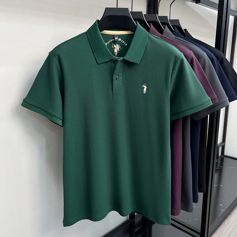High-End 100% Baumwolle Kurzarm Polo Shirt Herren Sommer Luxus Marke Klassische Paul Pony Stickerei Freizeit Business Mode Golf T-Shirt – Detail 29