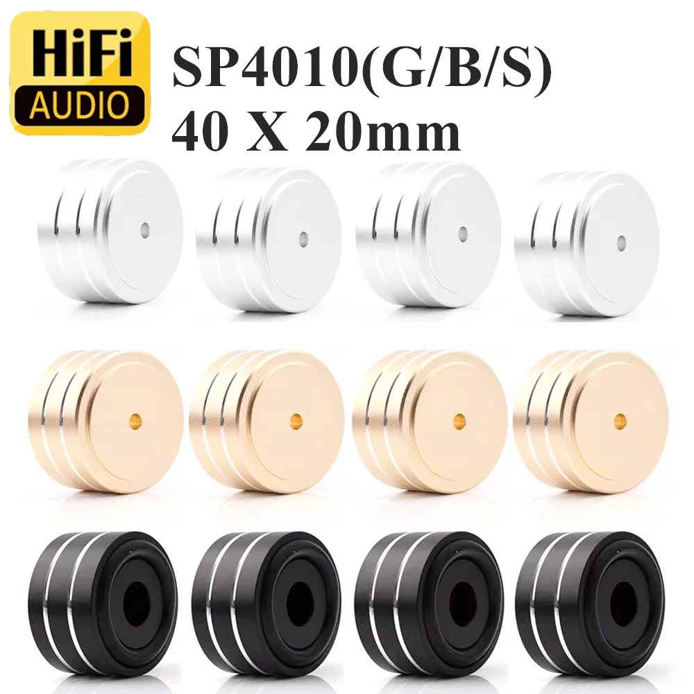 SP4010 HiFi 4Pcs 40x20mm AMP Speaker Aluminum gold solation Feet Pad Use For Turntable DAC Stereo Audio Speaker Amplifier silver