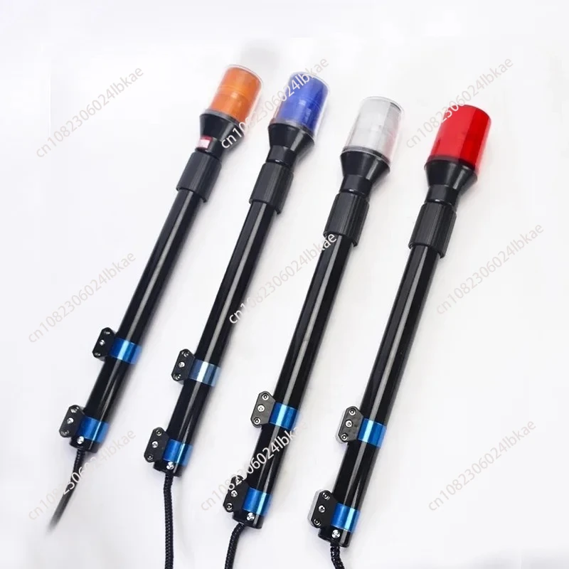 Outdoor Patrol Electric Vehicle Motorcycle Rear Pole Light LED Warning 12V Long Pole Red Blue  Flashing Warning Light  electric