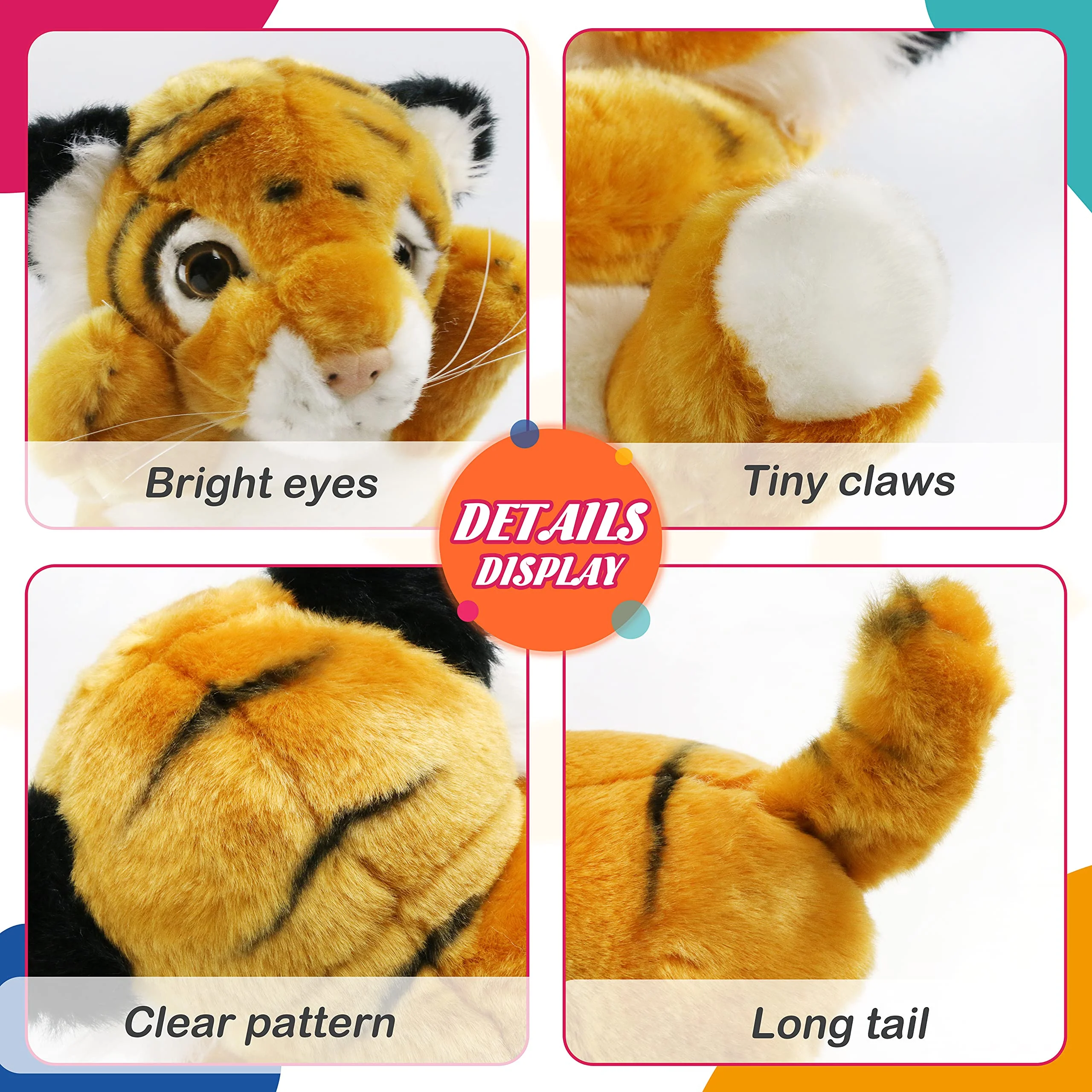 Soft Panda Tiger Hand Puppets White Yellow 20cm Plush Toys Funny Birthday Gift Stuffed Animals Game for Girls Baby Children