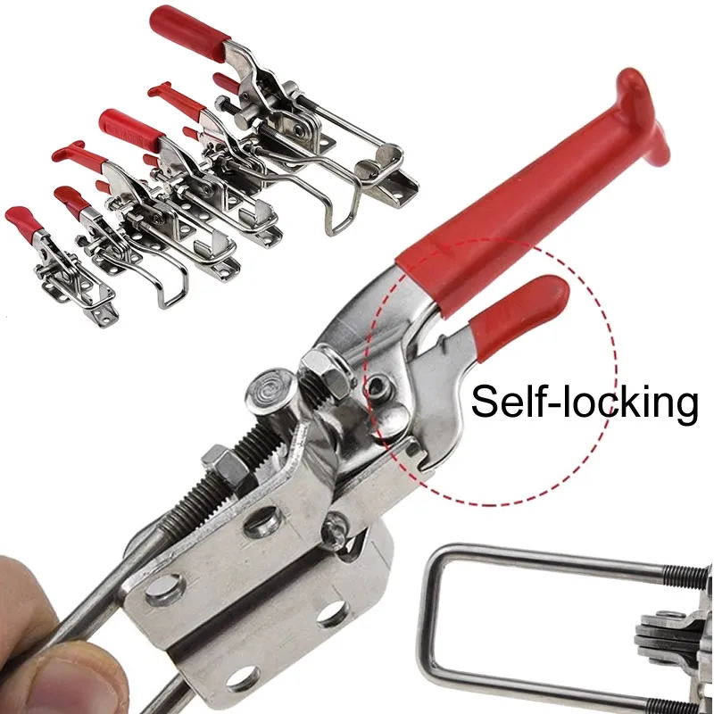 304 Stainless steel Adjustable Toggle Clamp lock Push-pull Horizontal Vertical Quick Release Hand Tool for Woodworking