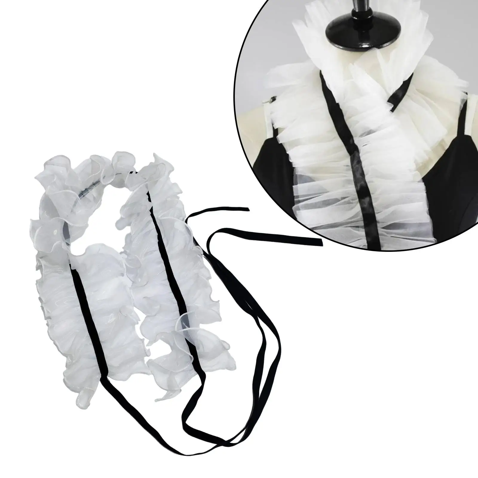 Ruffled Neck Collar DIY Ruffle Necklace for Halloween Dress up Cosplay Party