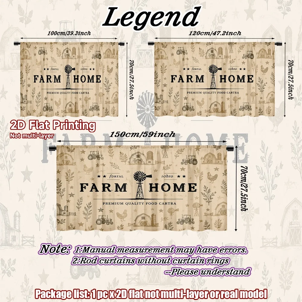 2D flat 1pc French romantic style Farm Life Illustration Digital printing The rod-mount design makes installation convenient and