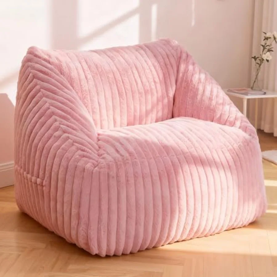 

Bean Bag Chair Giant Bean Bag Chairs for Adults and Bean Bag Sofa Lazy Floor Sofa Faux Fur Beanbag Chair with Armrests for Livi