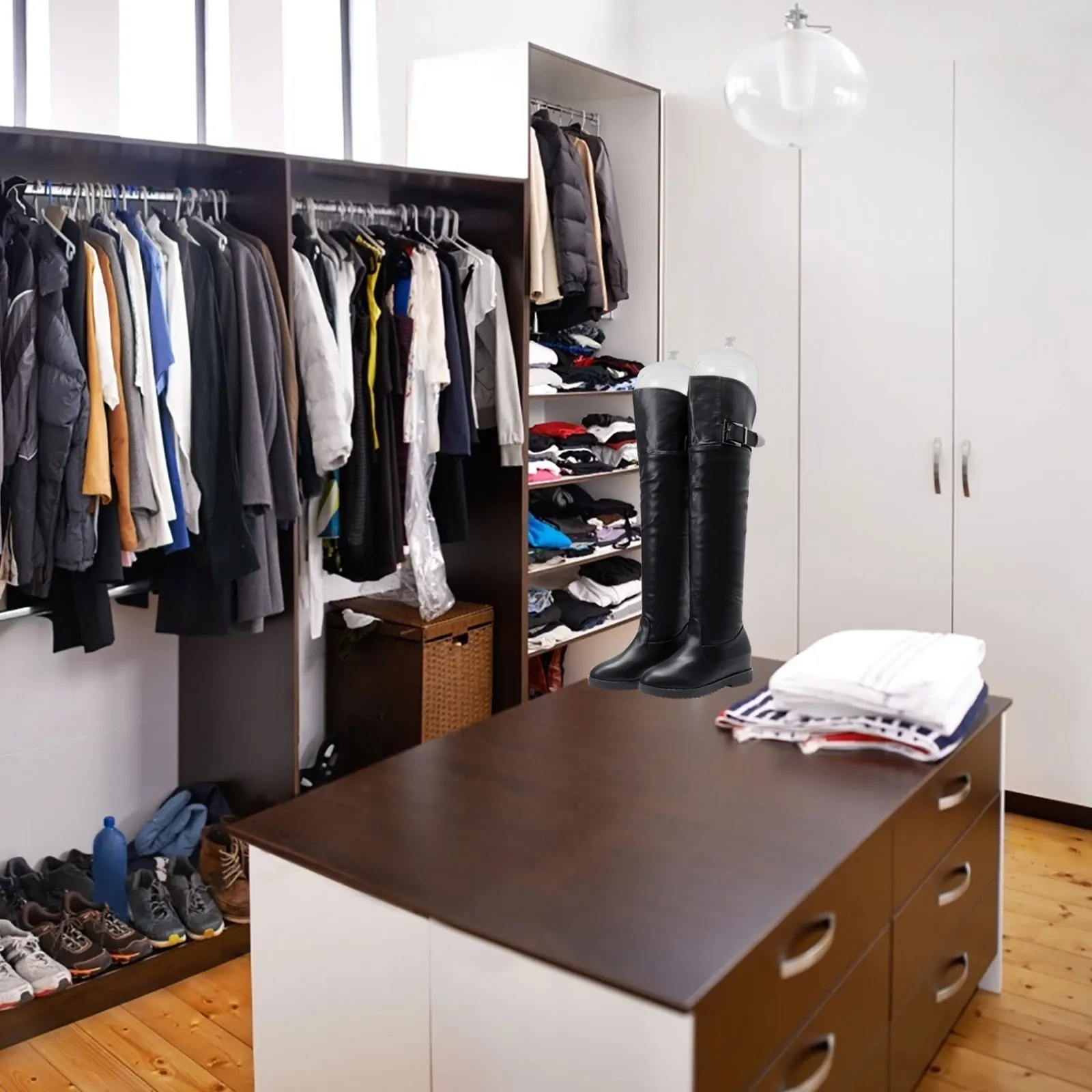 

Inflatable Boot Long Stand Holder White Trees for Men Tall Boots Keeper Lightweight Portable Storage Solution Shoe