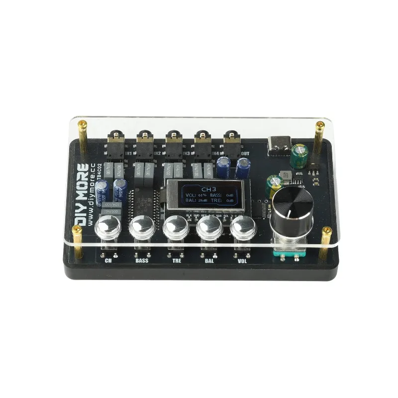 Dc5v tda7440 preamp cw version aux 3.5mm audio switcher with tone adjustment dm-tb4c02