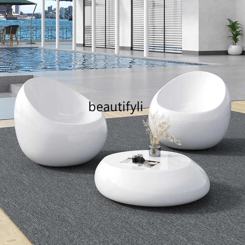 zq FRP Sofa Tea Table Combination Customized Shopping Mall Creative Art Art Gallery Casual Seat Public Rest Area Chair