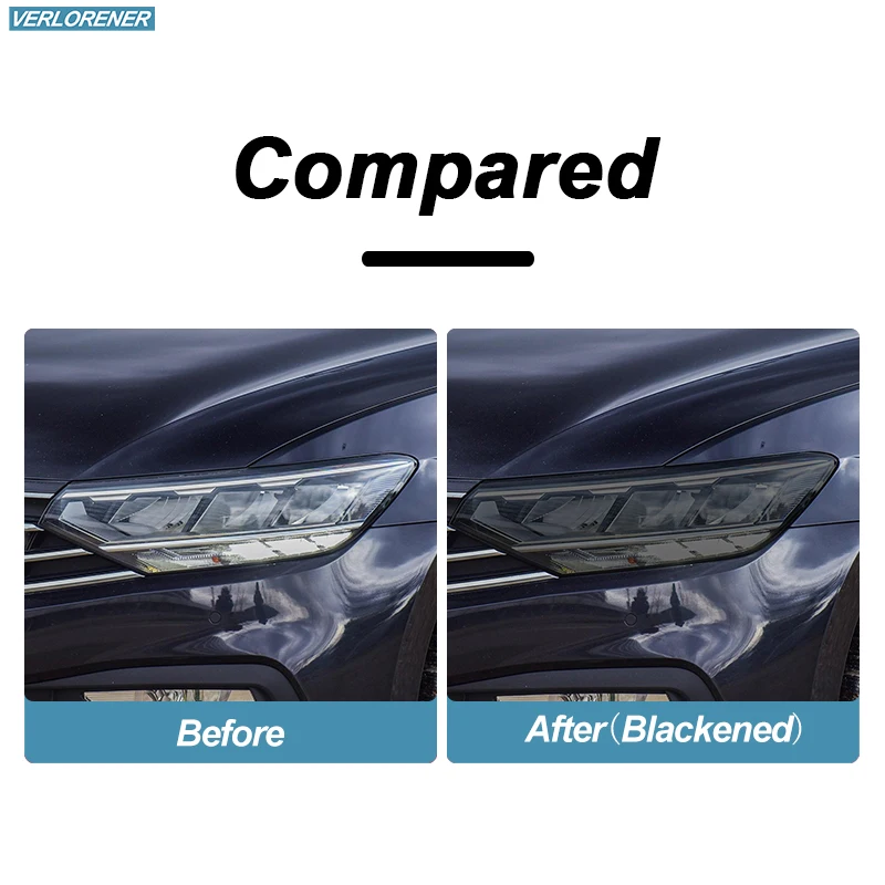 2 Pcs Car Headlight Protective Film Smoked Black Tint Wrap Vinyl Transparent TPU Sticker For Volkswagen VW Passat B8 215-On