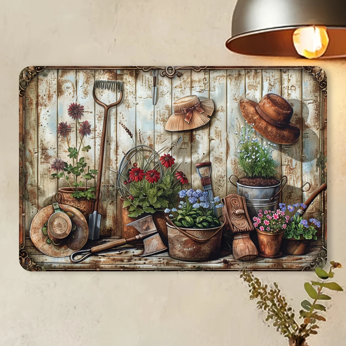 2D Flat, Vintage Floral Metal - огляд і ціна Gardening Tools Vintage