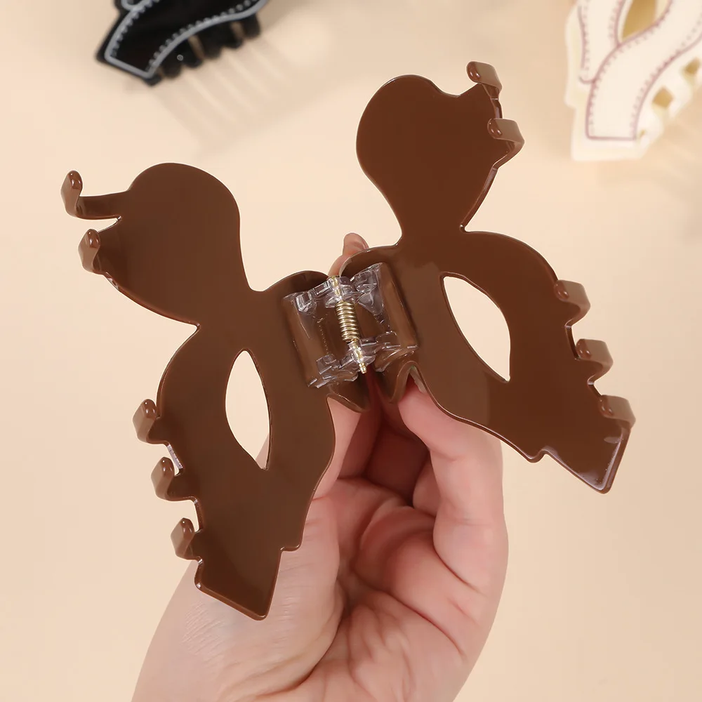 女性用の特大アクリルヘアクリップ,蝶ネクタイ,ファッショナブルな黒と白のライン,ポニーテール,サメのヘアピン,ヘアアクセサリー,新しい