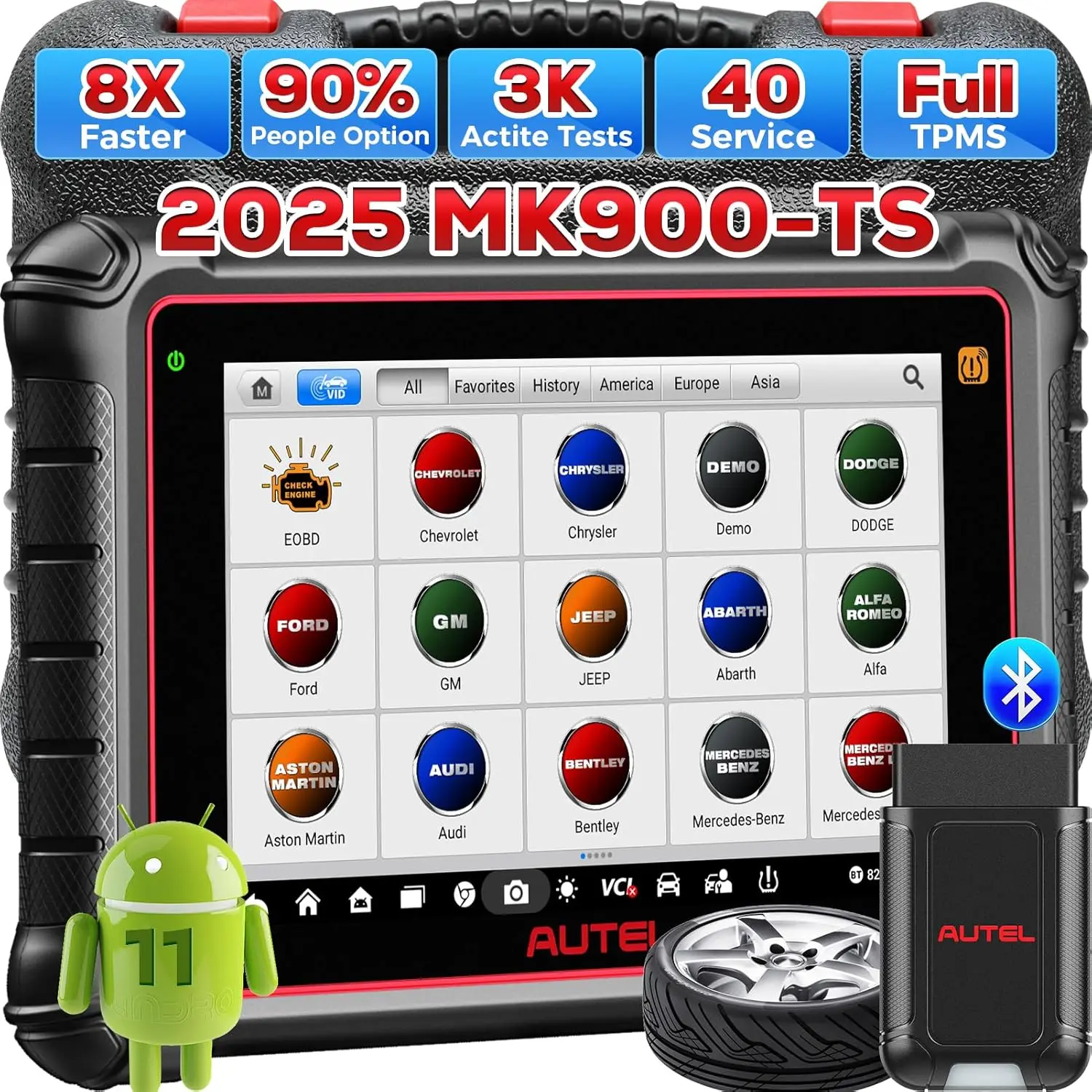 

Autel MaxiCOM MK900-TS TPMS диагностический инструмент программа/возврат 40 + обслуживание 3K + активные тестирование все системы диагностический двунаправленный сканер