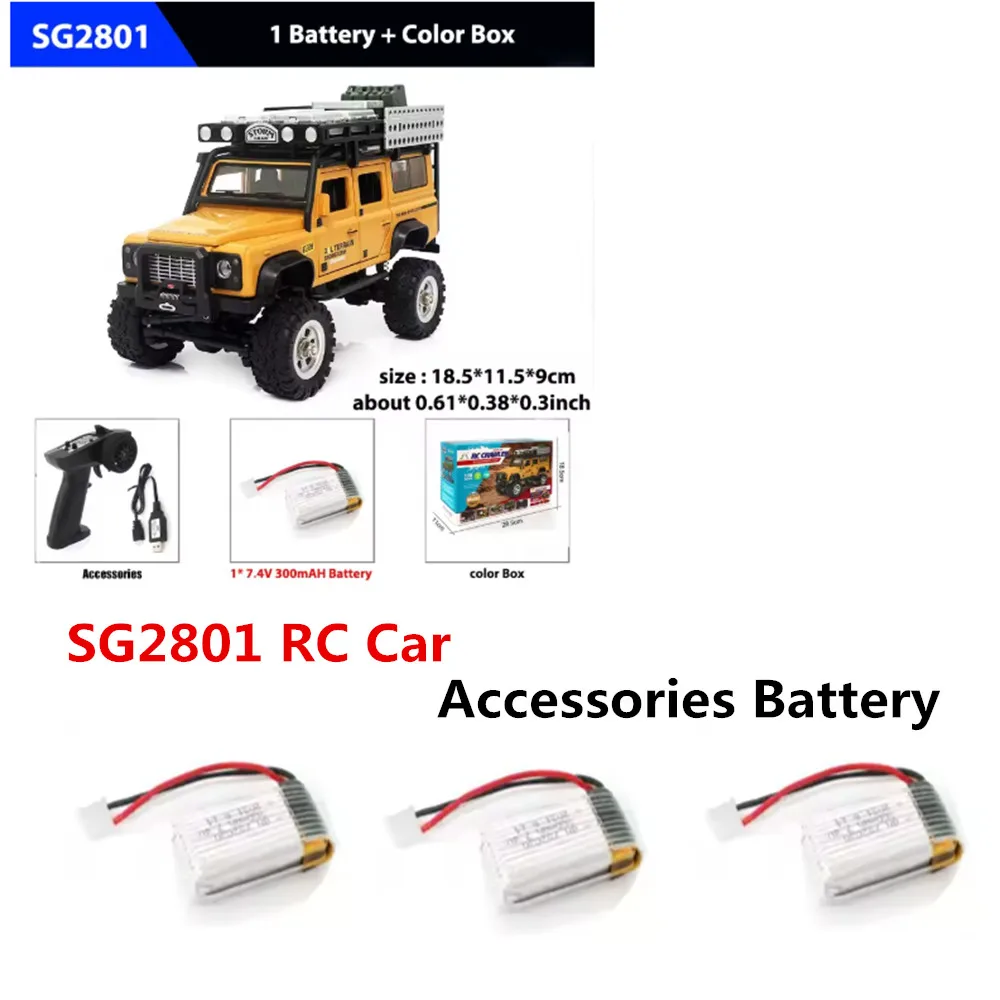 7.4V 300mAh Lipo Battery / Charging Cable / Use For SG2801 RC Car Battery Parts SG-2801 Battery