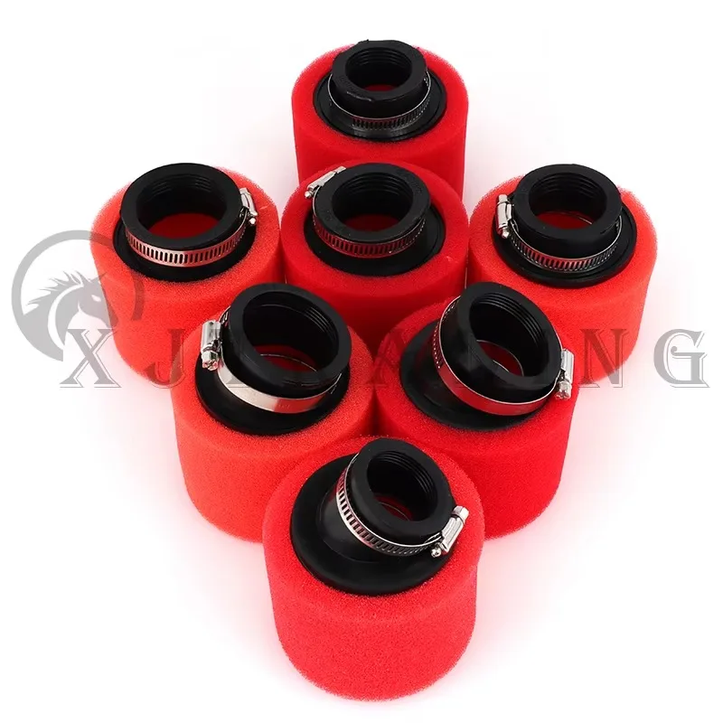 Foam Air Filter 35mm 38mm 42mm 45mm 48mm 50mm 60mm Sponge Cleaner Moped Scooter Dirt Pit Bike Motorcycle Black and Red image 4