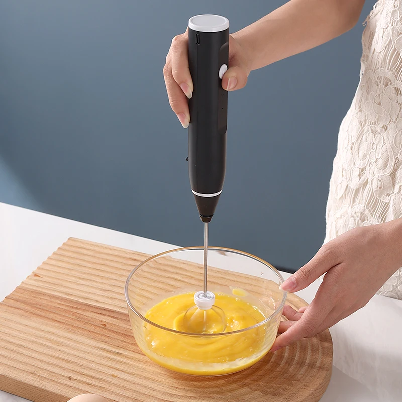 USBハンドヘルドエッグビーター、デュアルスティックワイヤレスミルク泡立て器、ミニポータブルブレンダー、3スピードキッチンツール、フードミキサー