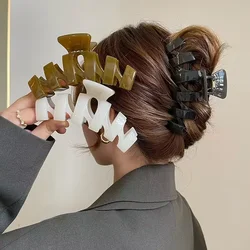 Nieuwe Grote Oversize Acryl Haar Klauw Krab Vrouwen Solid Plastic Grote Haai Haarspeldjes Grote Haarspeldjes Haaraccessoires Meisjes Haarspeld
