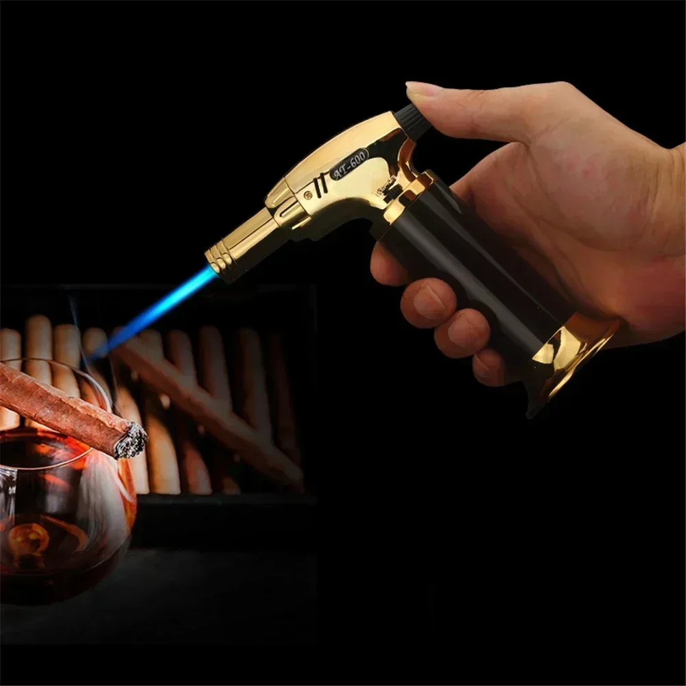 Convenient Lock Fire Metal 3 Big Firepower Jet Flame Lighter Gas Lighter Outdoor BBQ Kitchen Cooking Welding Torch Gun Tools New