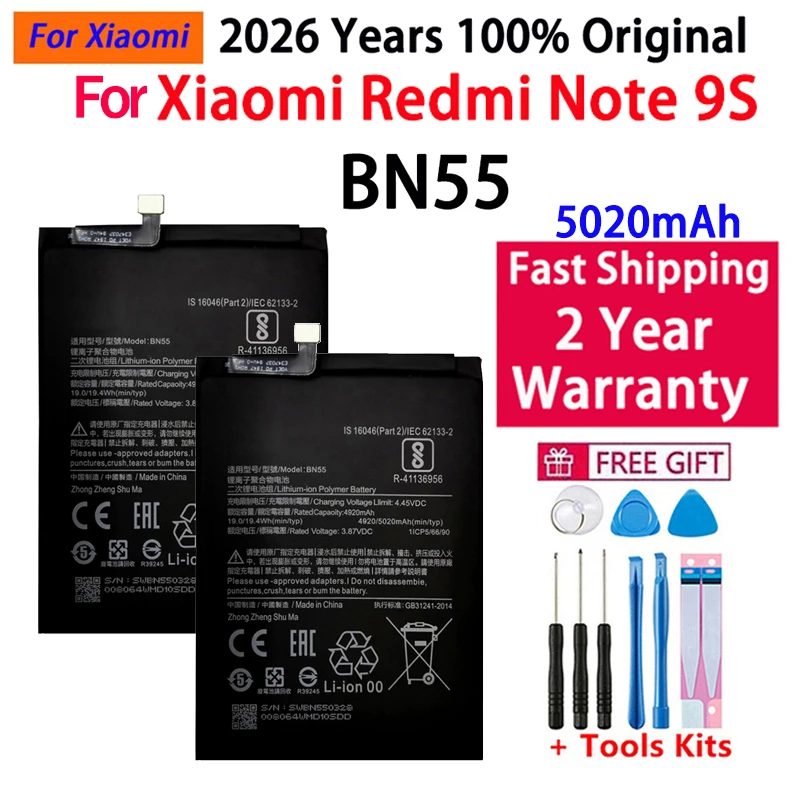 BN53 BN54 BN55 BN46 BN4A BN59 BN62 Battery For Xiaomi Redmi Note POCO M3 7 8 8T 9 9T 9S 10 10S 10X 4G 5G Pro Batteries view 4