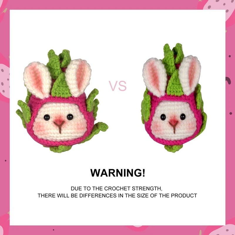 Fruit Rabbit Crochet Kit For Beginners With Step-By-Step Video Tutorials Crochet Animal Kit For Kid And Adults Easy To Use