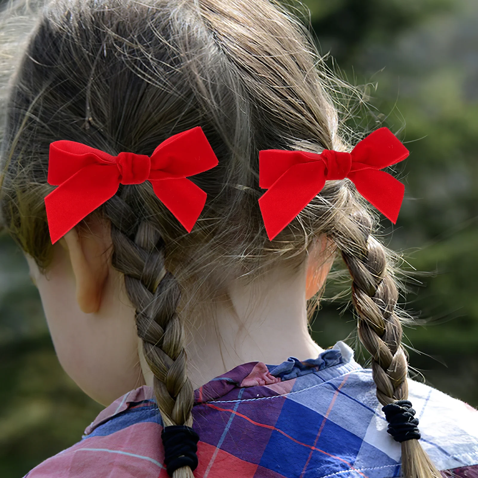 

3pcs Bows Red Ribbon Clips Big Alligator Hair Accessories For Women Girls Toddlers Kids Bowknot Long Ponytail