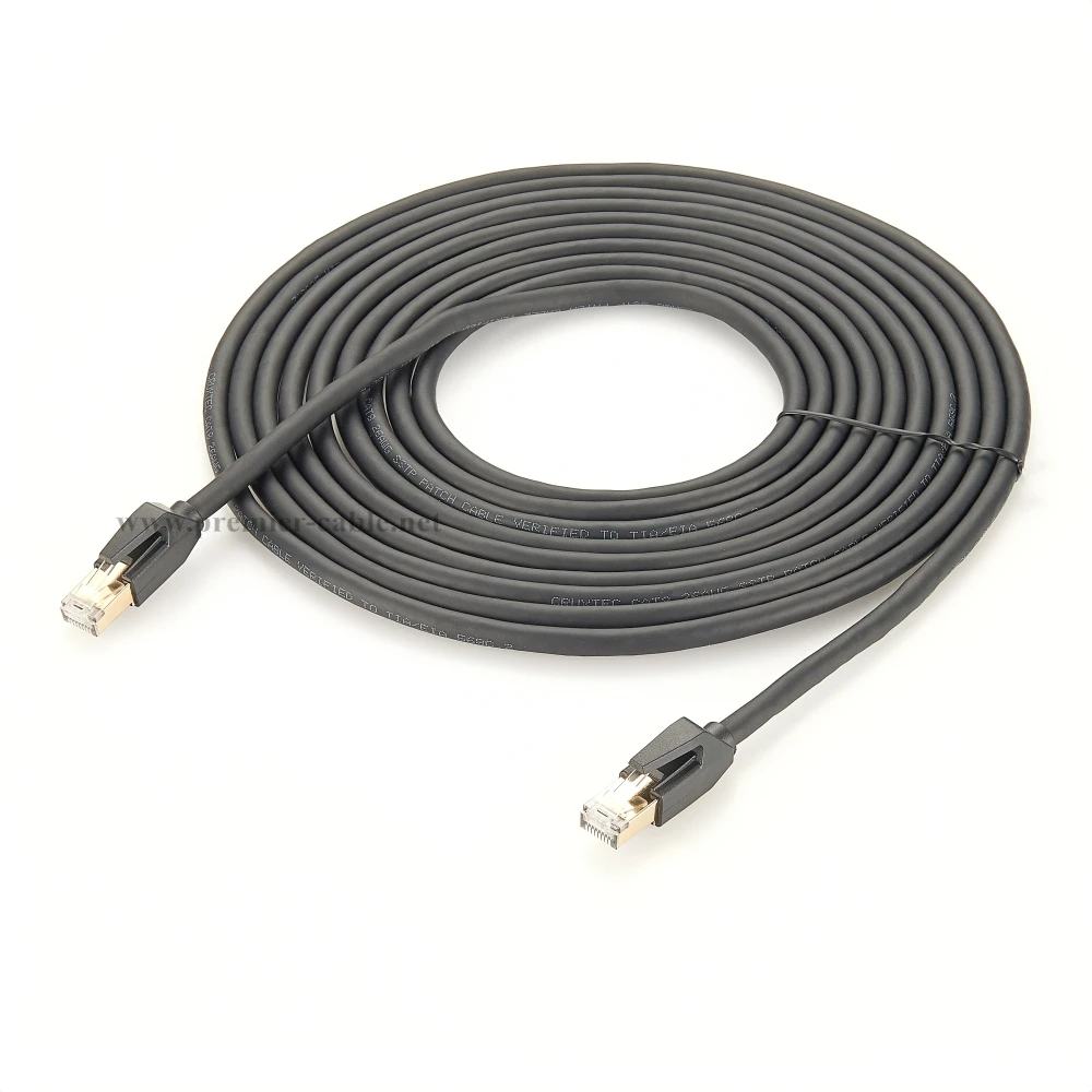 Cat 8 Ethernet Round Cable LAN Network Cat8 Rj45 Speed Network Cable 40Gbps Flat Cable 2000Mhz 26AWG For Router Pc Ps4 TV Laptop