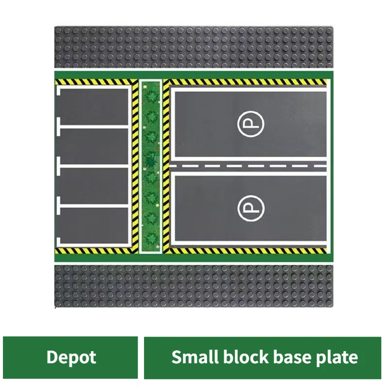 New 32x32mm Interlocking Building Block Toy with Granular Base Plate Parking Space Indicator Highway Series Assembly Base