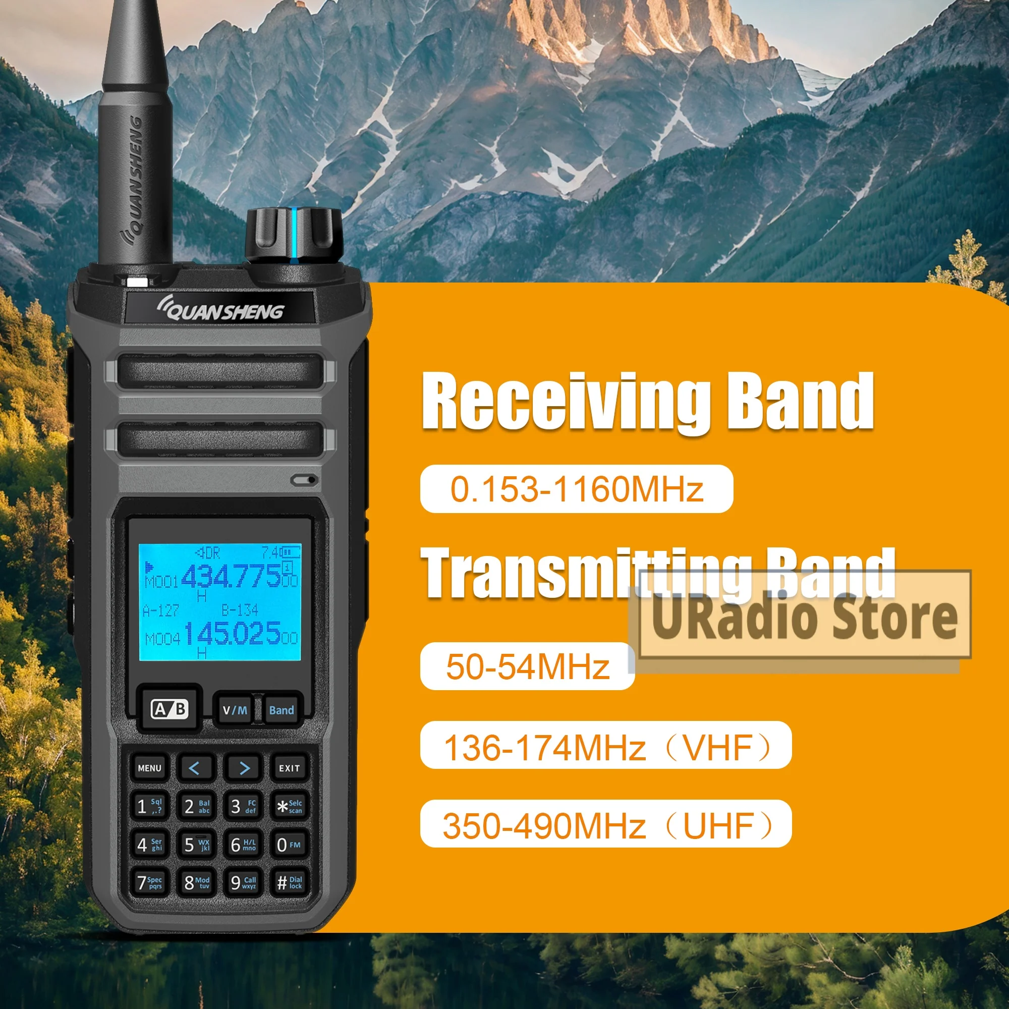 Quansheng TK11(5) Walkie Talkie 10W High Power Dual Receiving AM FM LSB CW 27MHz Multi Band Spectrum Analyzer Remote Kill Radio