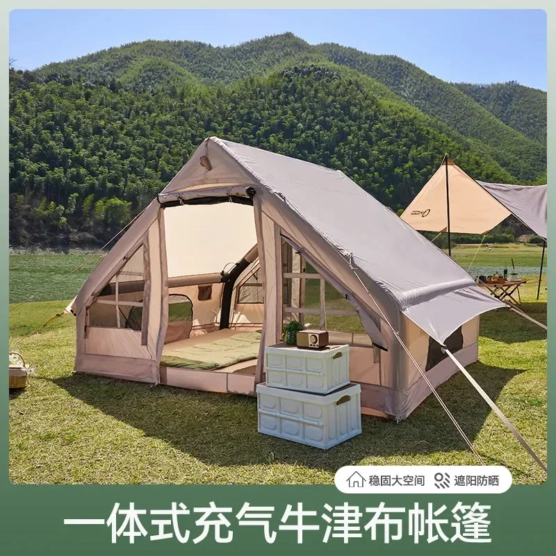 Outdoor camping inflatable tent portable rainproof thickened automatic integrated camping tent