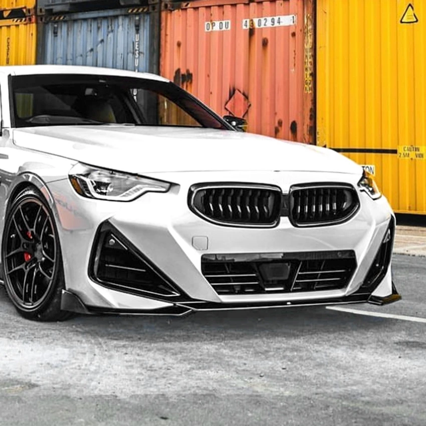 BMW 2 시리즈 G42 218i 220i 220d 230i 쿠페 M 스포츠 2022 2023 2024 프론트 범퍼 립 턱 스포일러 스플리터 디퓨저 바디킷 썸네일 3
