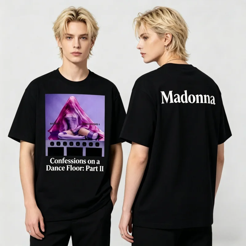 Camiseta Madonna 2026 Nuevo Álbum Confessions on A Dance Floor, Algodón Unisex Y2k, Talla Grande, Popular entre los Fans, para Hombre y Mujer