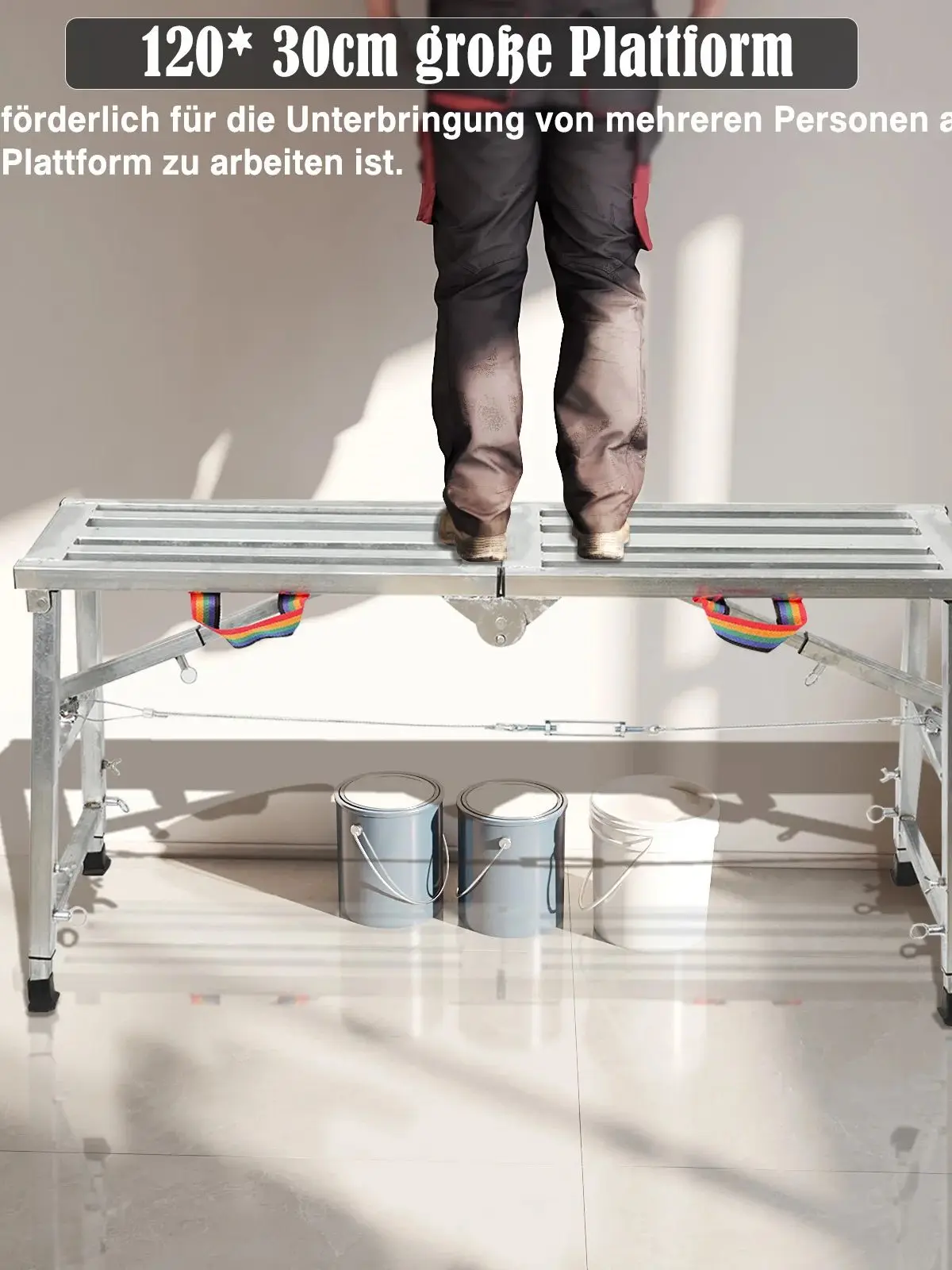 Klappbarer Pferdestuhl, Gerüst, Hebevorrichtung, Dekoration, spezielles Verstärkungsregal, Bauingenieurladder, 120 x 30 x 90 cm
