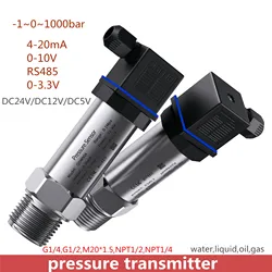 Pressure Transducer Sensor G1/4 NPT1/4 1.6Mpa 2.5Mpa 1Mpa 6kpa 20kpa 100kpa Pressure Transmitter 4-20mA 0-10V 0-3.3V