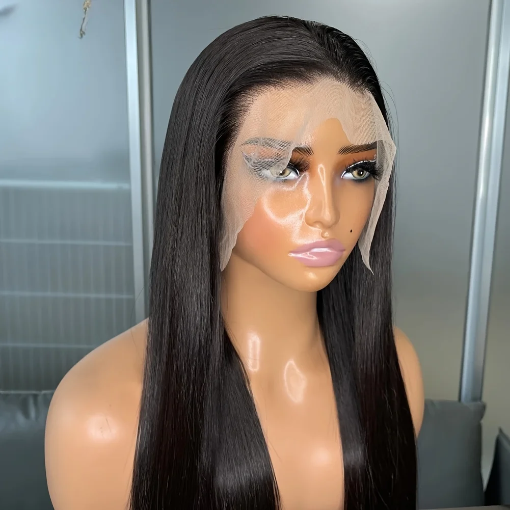 

Предварительно вырезанный без клея 13x4 Bone Прямой бесклеевой парик из человеческих волос 5x5 Готов к ношению Бразильские парики фронта шнурка для женщин Предварительно выщипанные блин