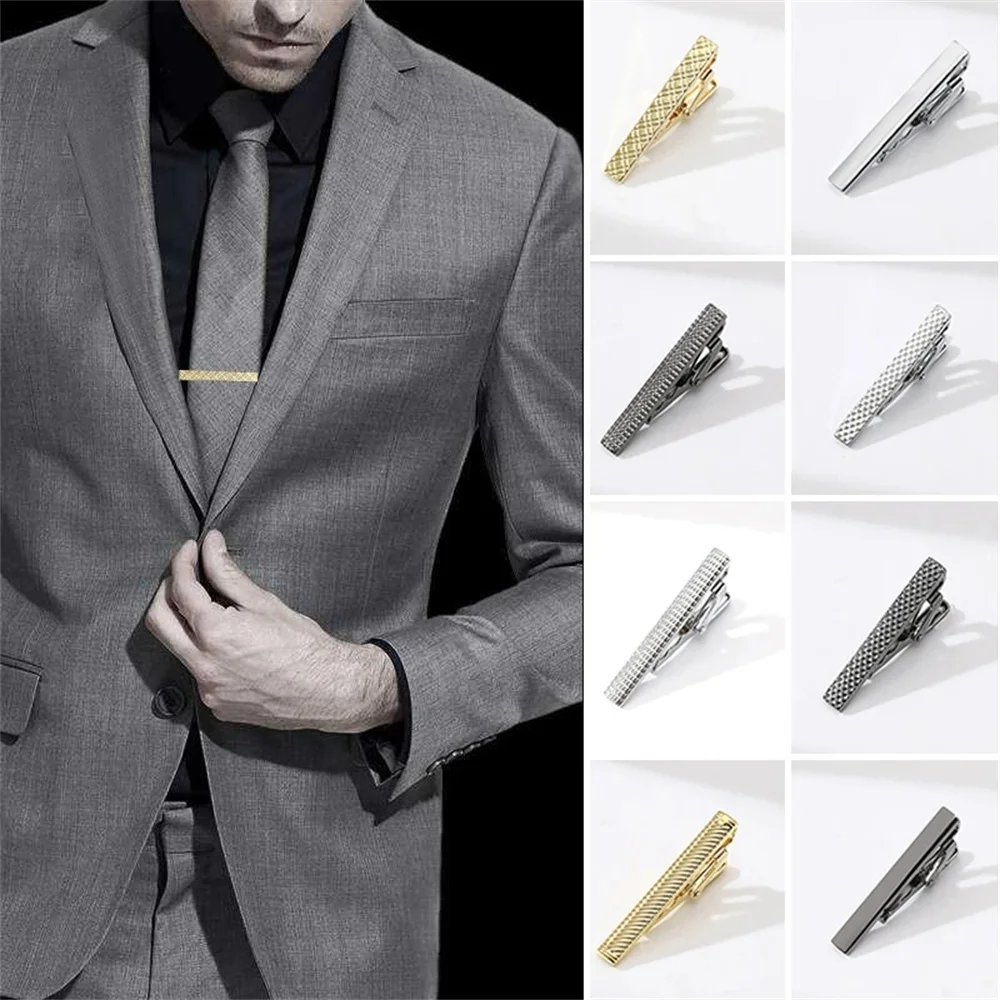 Metal Tie Clip Men\'s Necktie Dress Shirts Tie Pin Silver Gold Color For Business Wedding Ceremony Practical Tie Clasps 4.5cm