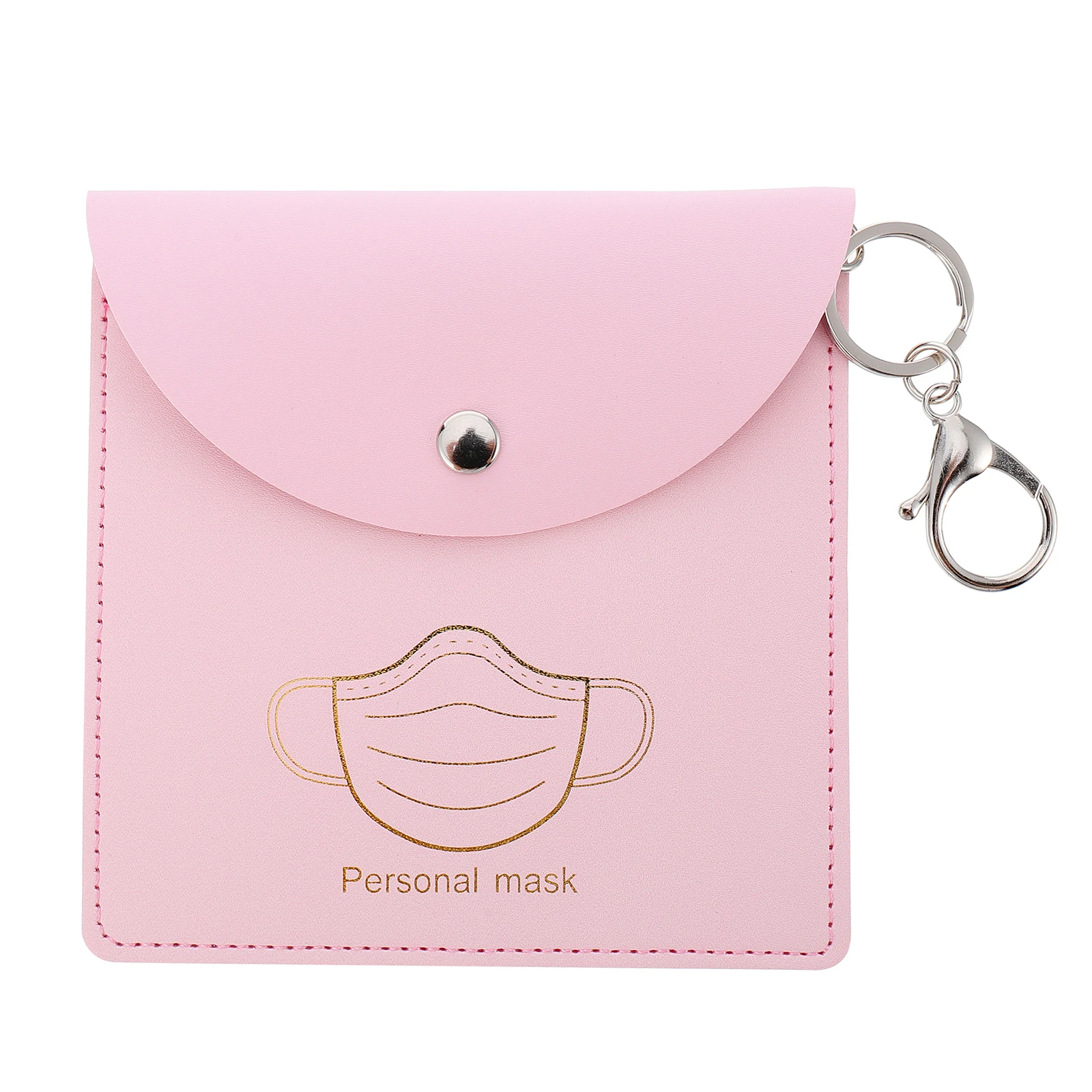 

1pc Storage Clip Pu Face Cover Organizer Portable Pouch Hanging Buckle Belt Backpack Keychain Reusable Mask Case