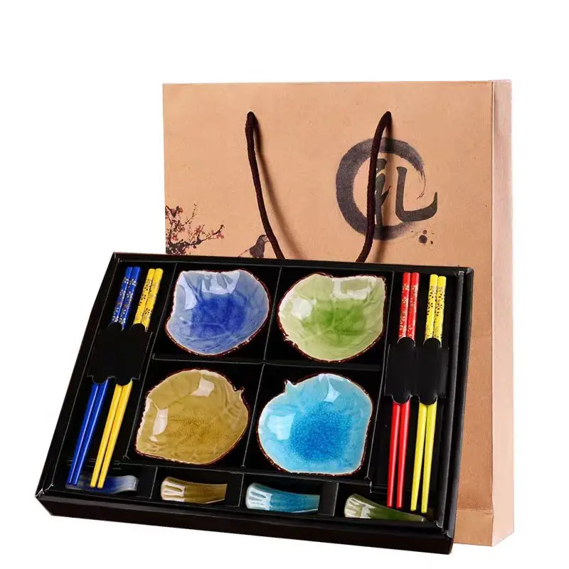 Japanese Style Ice Crack Glaze Sushi Plate Set | Premium Jingdezhen Ceramic Tableware | On Sale Now