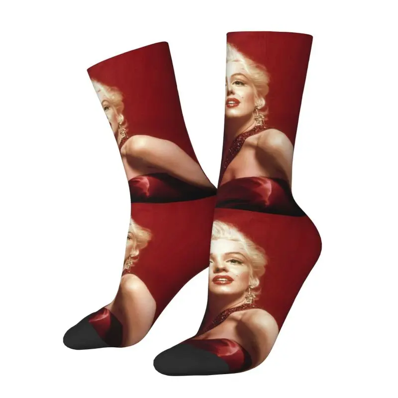 Sexy Golden Girl Monroe Marilyns Crew Socks Unisex Novelty Spring Summer Autumn Winter Dress Socks