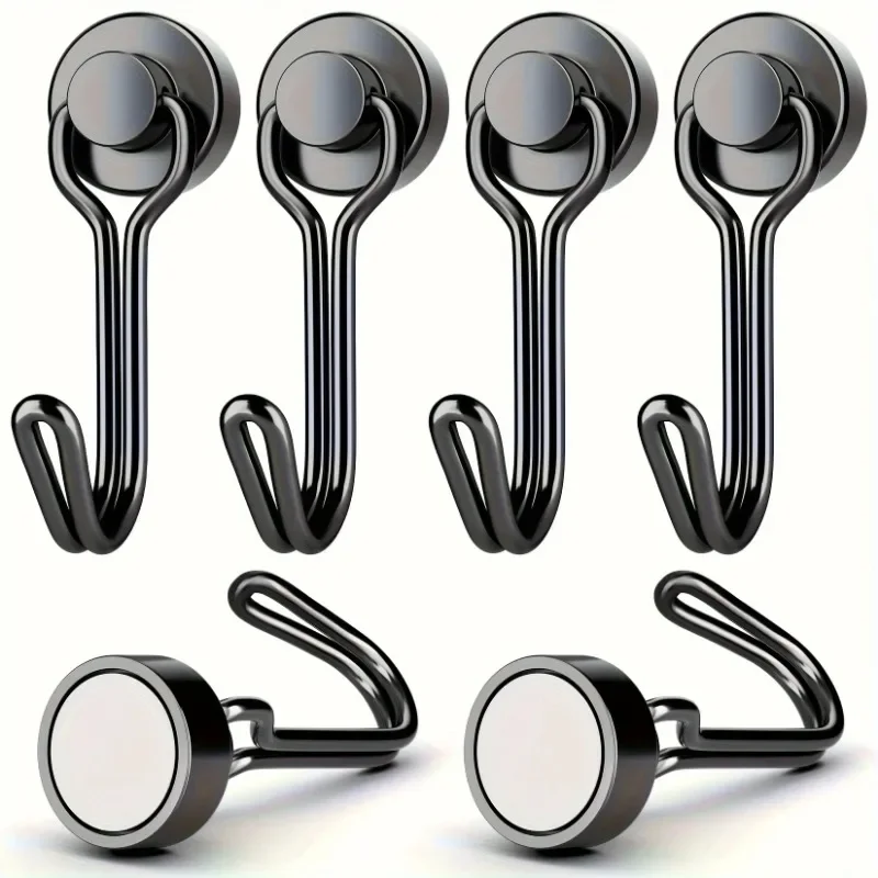 

20pcs black Magnetic Hooks Heavy Duty Neodymium Rare Earth Magnetic Hangers, Extra Strong Magnets with Hook for Hanging