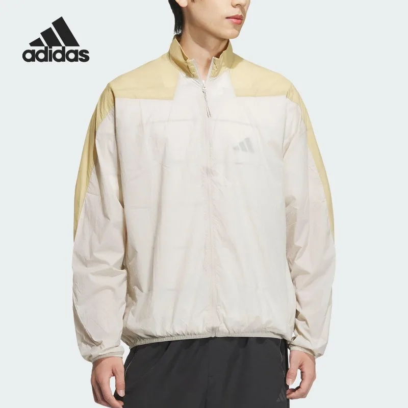 Adidas Summer Men's Woven Stand-up Collar Classic Sports and Leisure Jacket JZ8424
