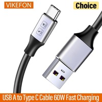 USB A to Type C Cable 60W Fast Charging 10Gbps Data Cord USB Charger for Samsung Xiaomi HTC Redmi Huawei Mobile Phone USB-C