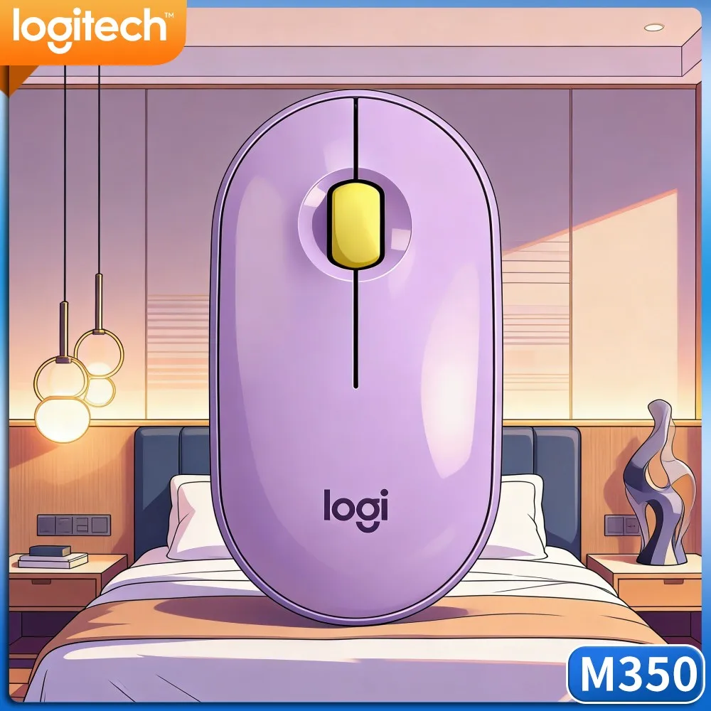 Long Battery Travel Wireless Mouse Logitech M350 PEBBLE Silent Click For Laptop PC Tablet Office Daily Work