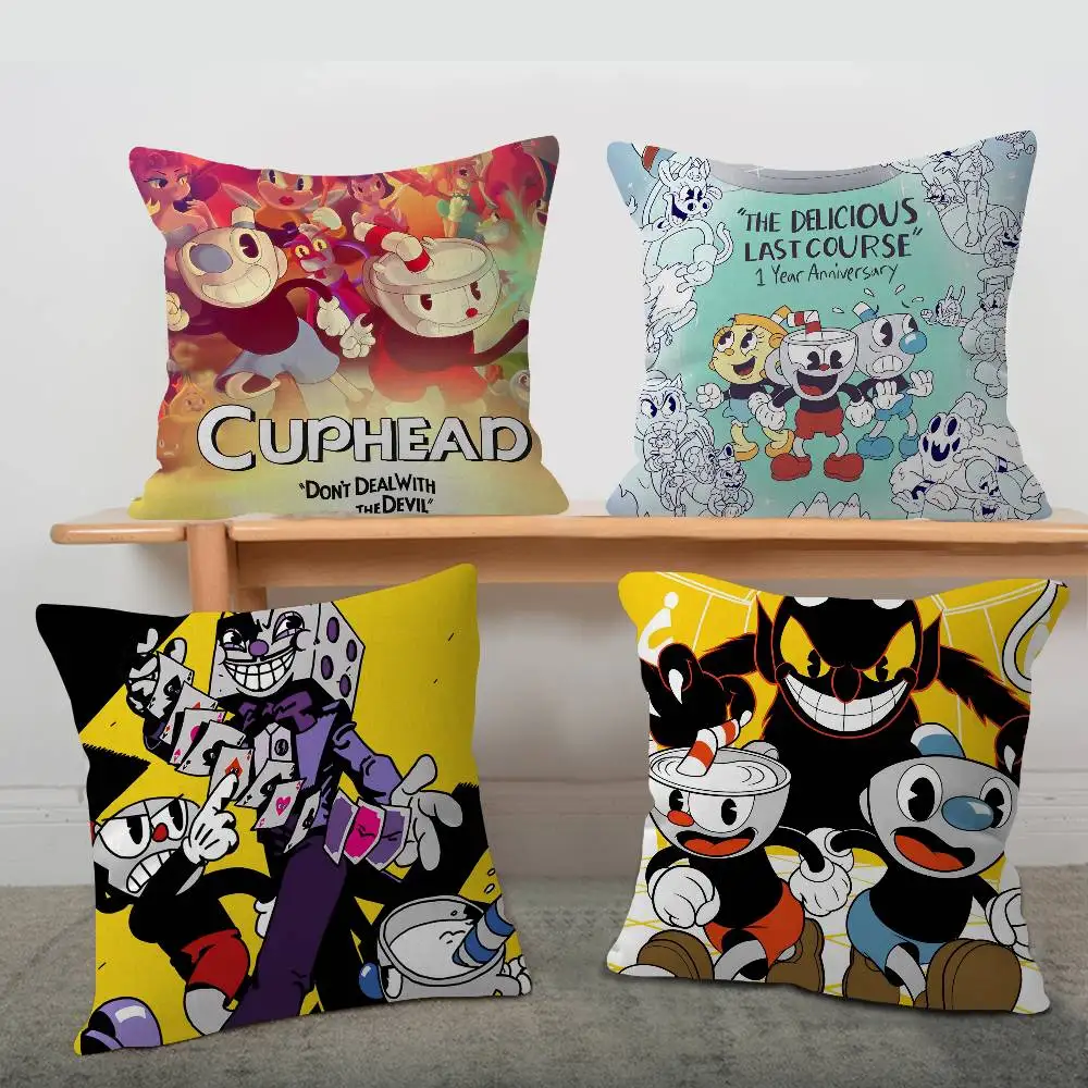 Cartoon C-Cupheads Classic Pillow Anime Pillow Sofa Bed Head Pillow Cover Cushion Cover 45x45 Cm Fashion