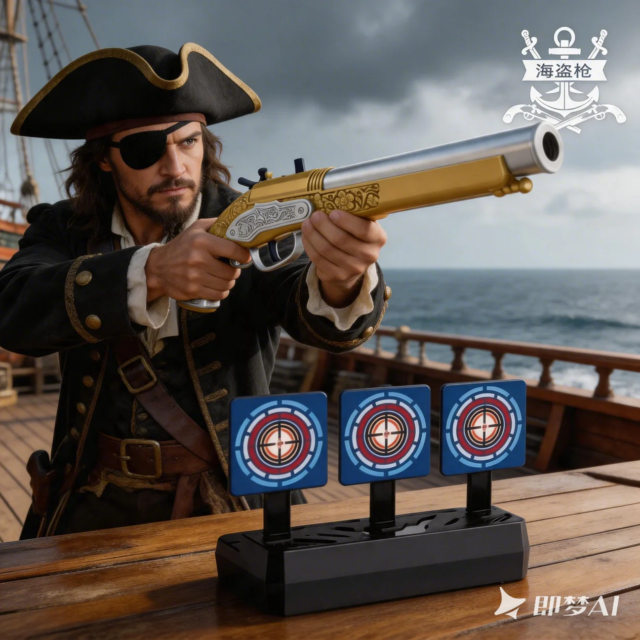 Pirate Guns Toy Soft Bullet Manual Toy Pistol Dart Blaster Launcher Foam Shooting Model Costume Party Props Birthday Gifts
