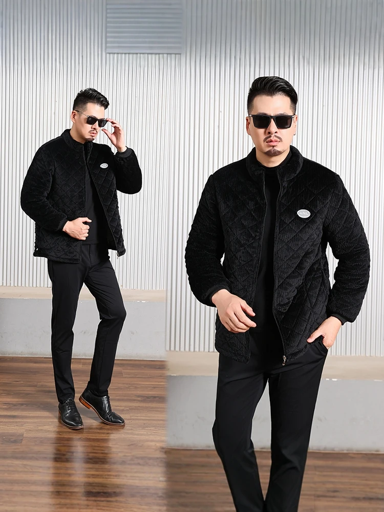 

Extra Thi Winter Cotton Jaet Zipper Warm Windproof Fce Lined Stand Collar Large Size Color Special Thi Cotton ...