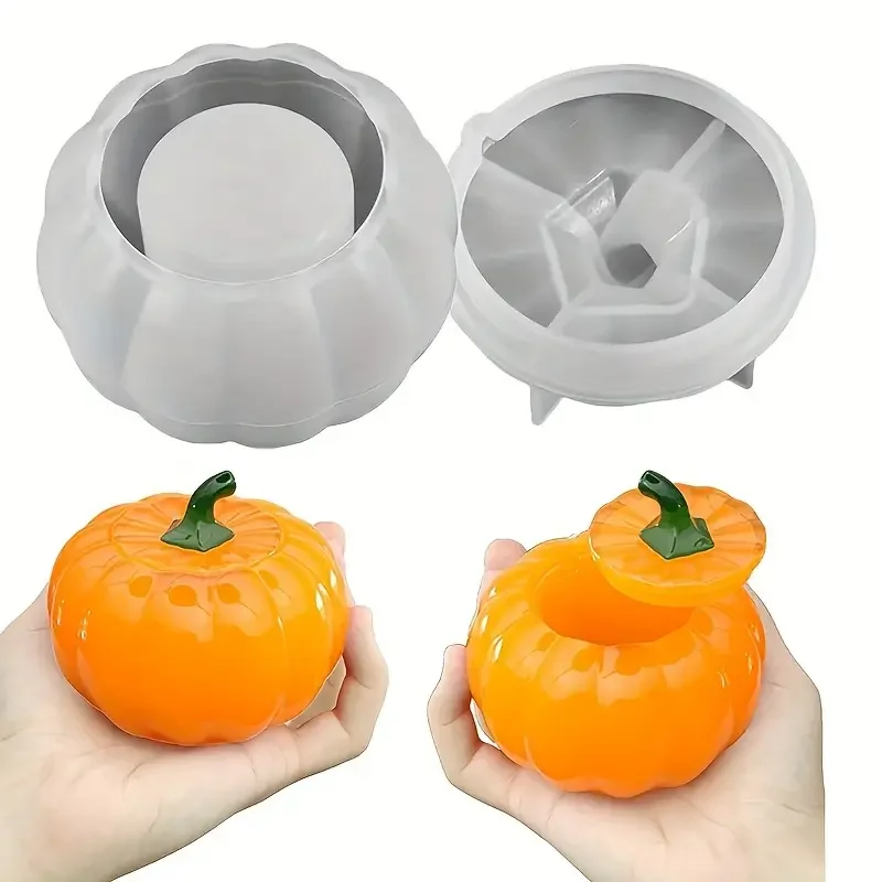 1pc Pumpkin storage box silicone mold Halloween gypsum glue mold cross-border hot sale
