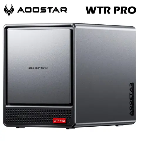 AOOSTAR WTR Pro NAS Mini PC AMD Ryzen 7 5825U DDR4*2 3200MT/s Support 2.5/3.5" HDD*4 M.2*2 2280 NVMe Desktop NAS DIY Computer