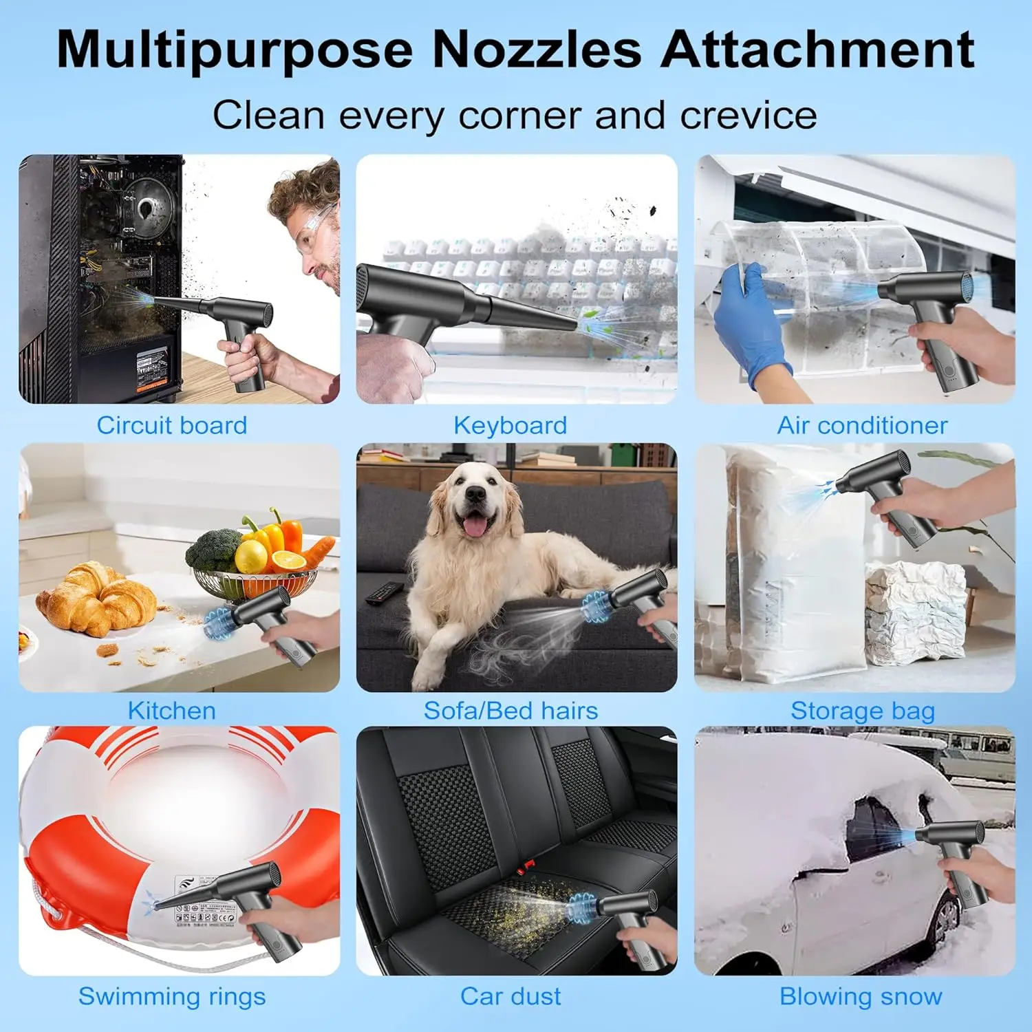 130000 rpm ミニ圧縮空気ダスターポータブル手持ちファン電動ターボファンジェットカードライヤー送風機屋外除雪