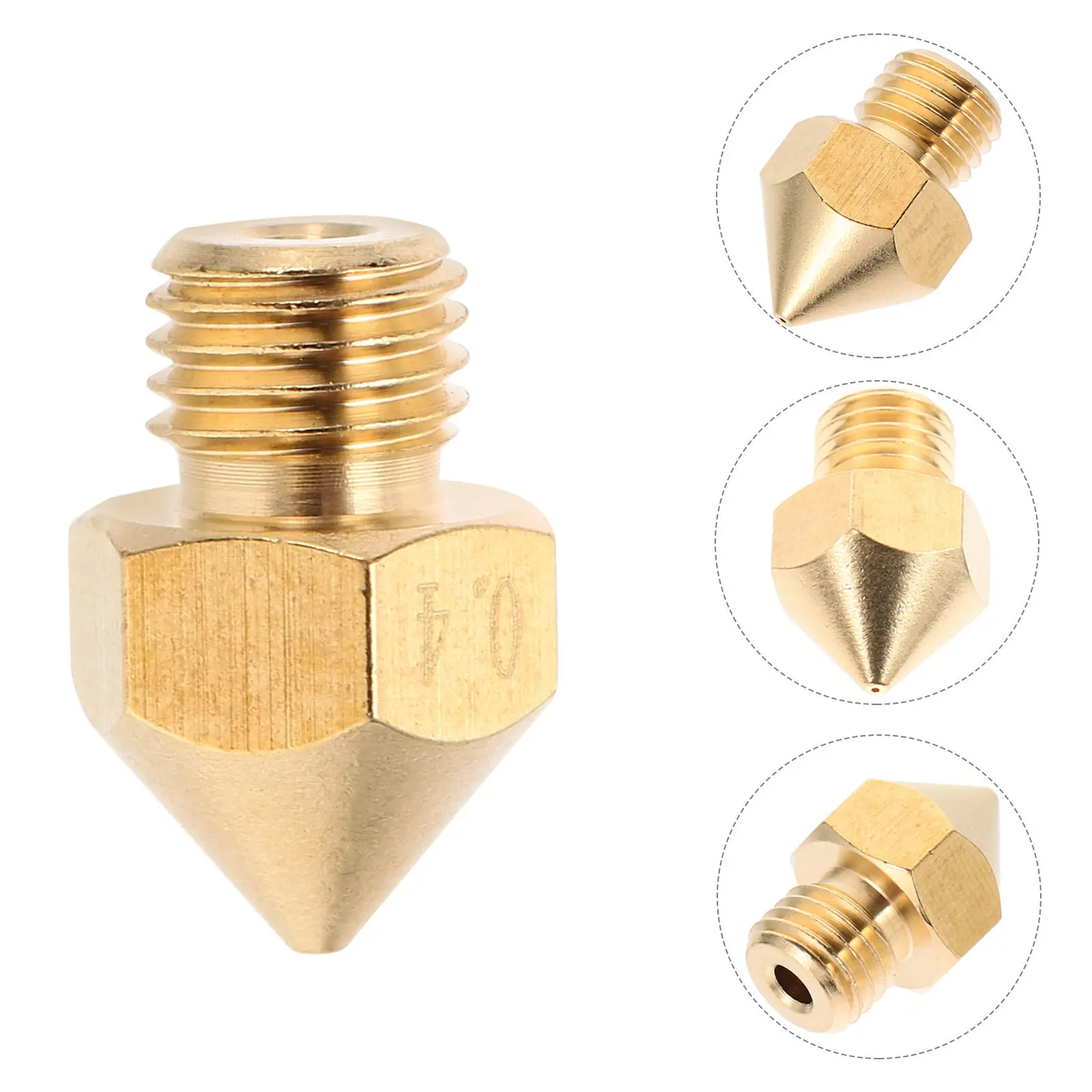 

6 Pcs 3d Printer Accessories Brass Nozzles Thread Prints Printing Parts Extruder