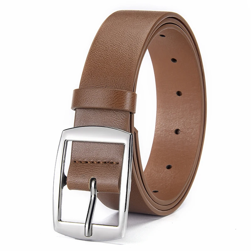 حزام فاخر جديد للرجال حزام جلد PU مشبك معدني دبوس جودة عالية العلامة التجارية الشهيرة مصمم حزام الخصر حزام للجينز حجم كبير