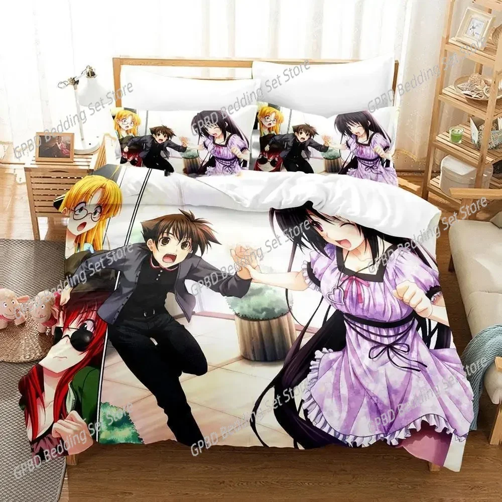 

New Kawaii High School DxD Bedding Set Bedroom Soft Modern Bedspreads Comefortable Kids Duvet Cover Quilt Cover And Pillowcase